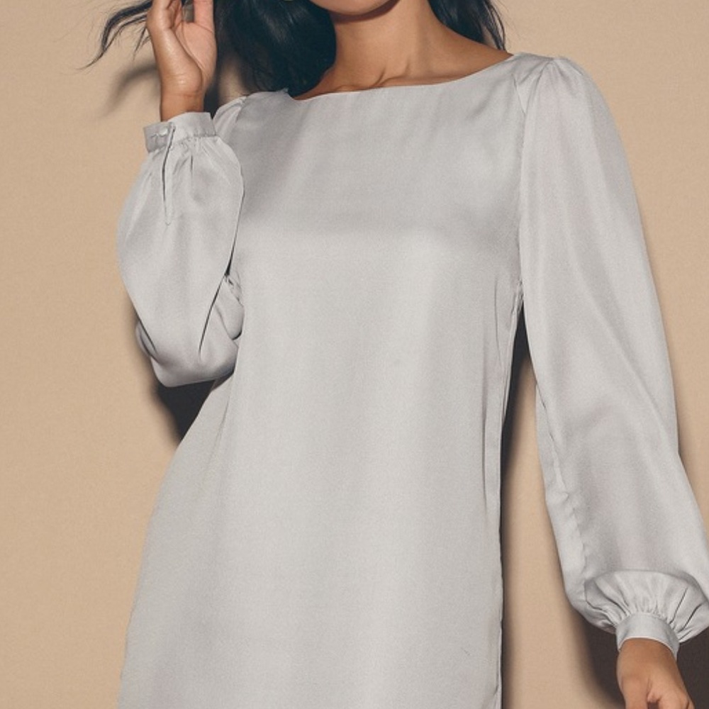 Lulus light grey Shift Dress large